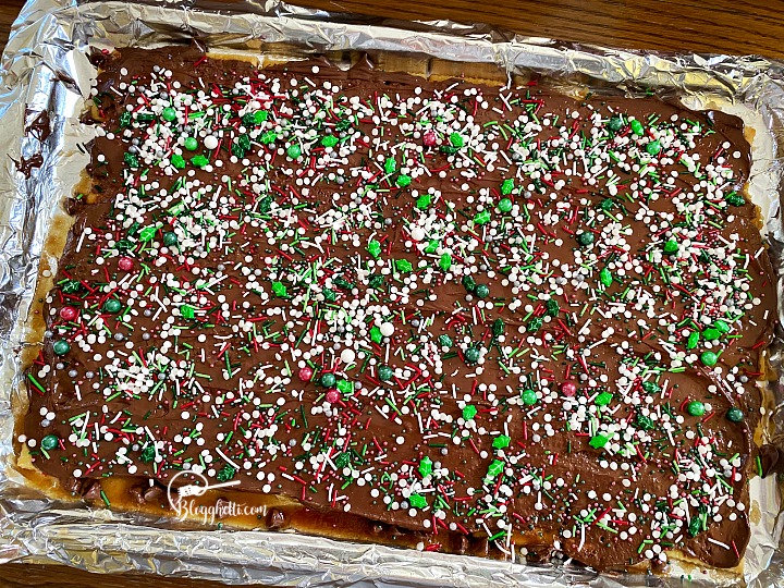 Christmas crack candy cooling