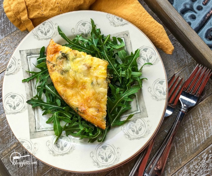 Sweet Potato Frittata on white and gray plate