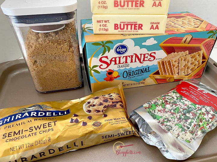 ingredients for Christmas crack candy
