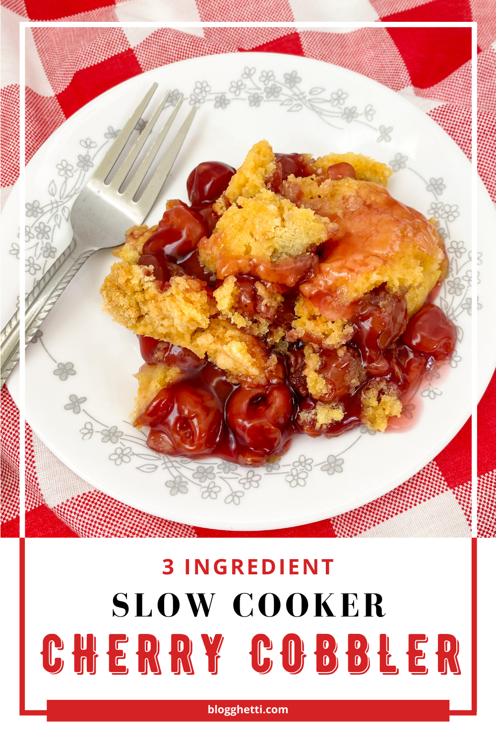 3 ingredient slow cooker cherry cobbler