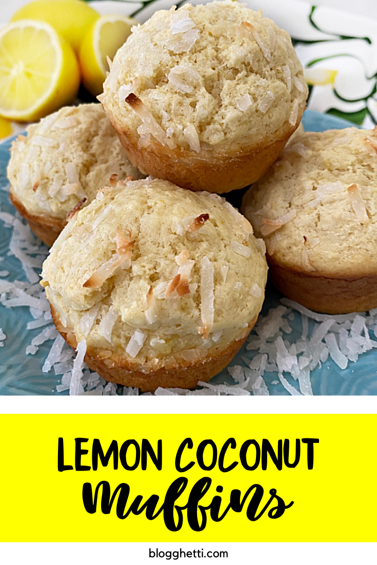lemon coconut muffins with text overlay