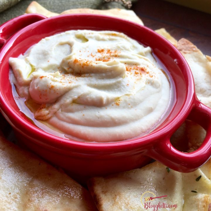White Bean Dip with Homemade Pita Chips