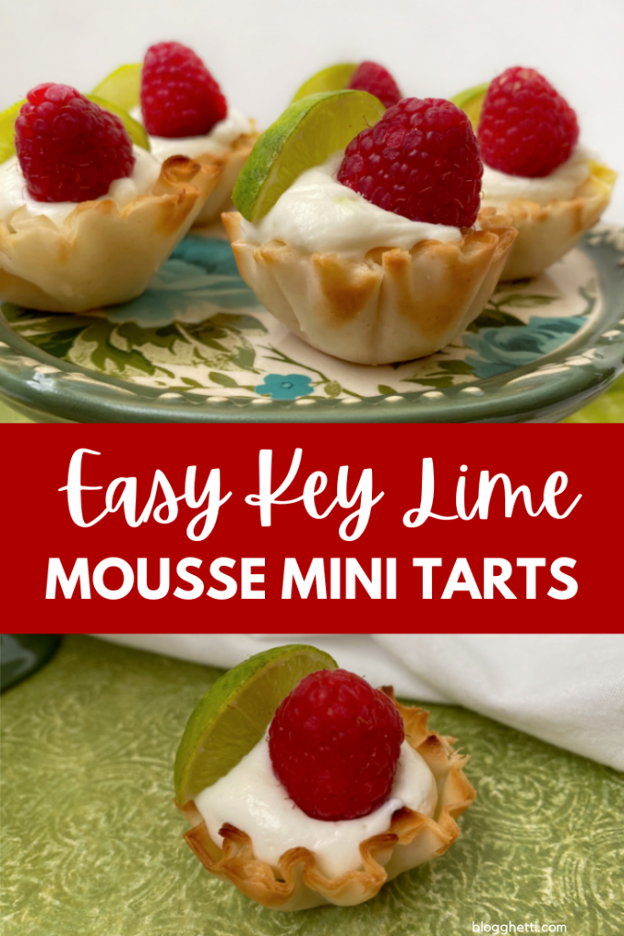 Easy Key Lime Mousse Tarts collage with text overlay