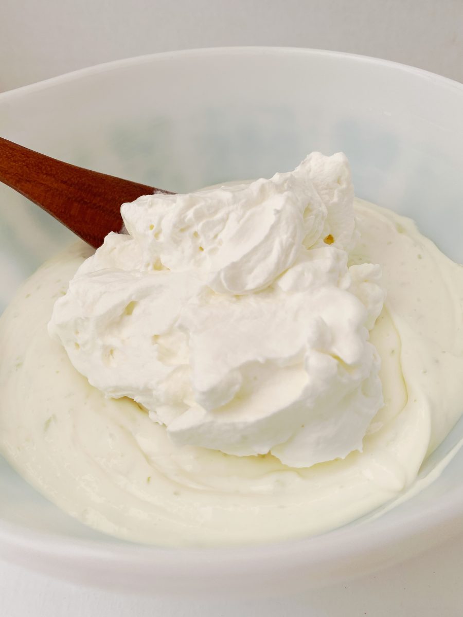 adding whipped cream to lime cream cheese mixture - updagted