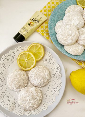 plates with Lemon Cooler cookies on them