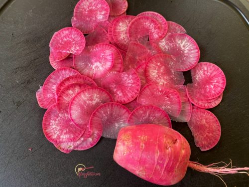 Cucumber and Purple Daikon Radish Salad with Dill Dressing