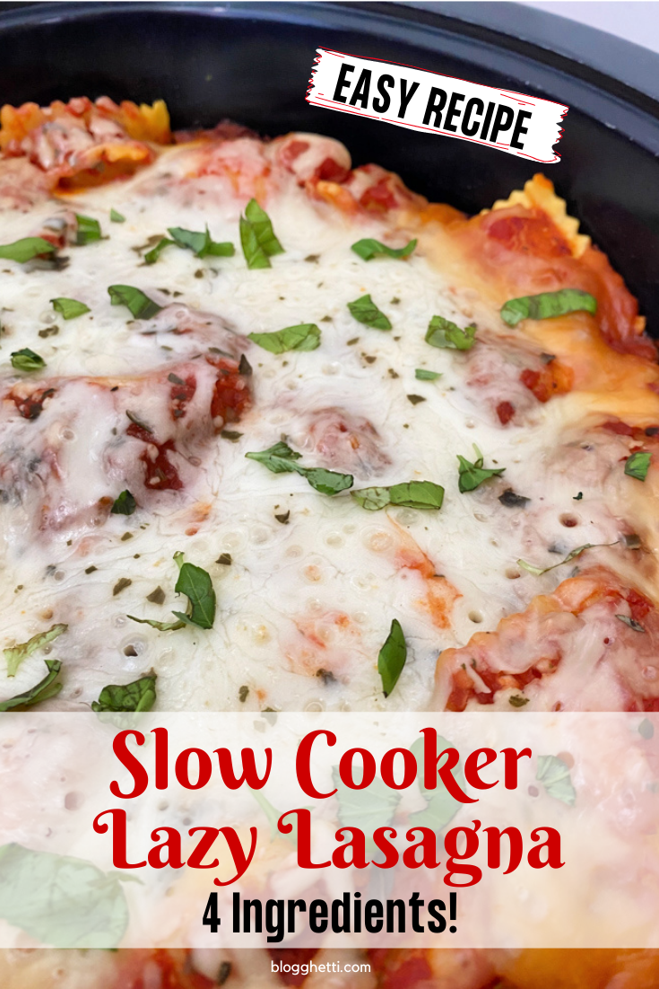 Easy slow cooker lazy lasagna -pinterest image