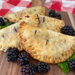 air fryer blackberry hand pies close up
