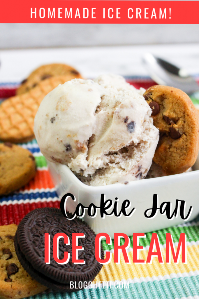 pinterest image for homemade cookie jar ice cream recipe