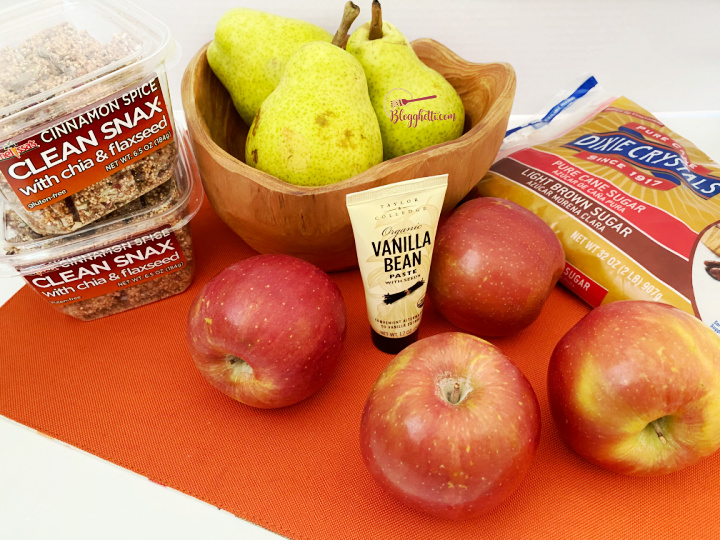 ingredients for apple pear crisp