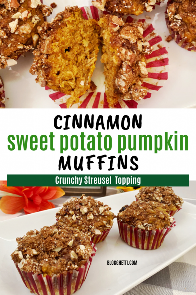 sweet potato muffin images with text overlay