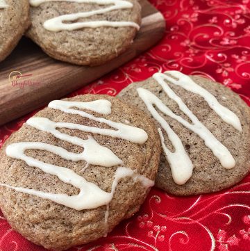 close up of eggnog frosted chai sugar cookies