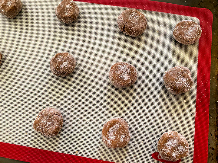 gingerdoodle cookie dough on baking sheet