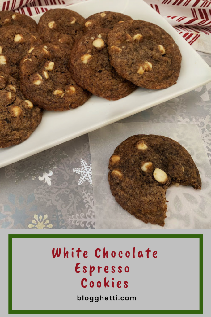 white chocolate espresso cookies with text overlay