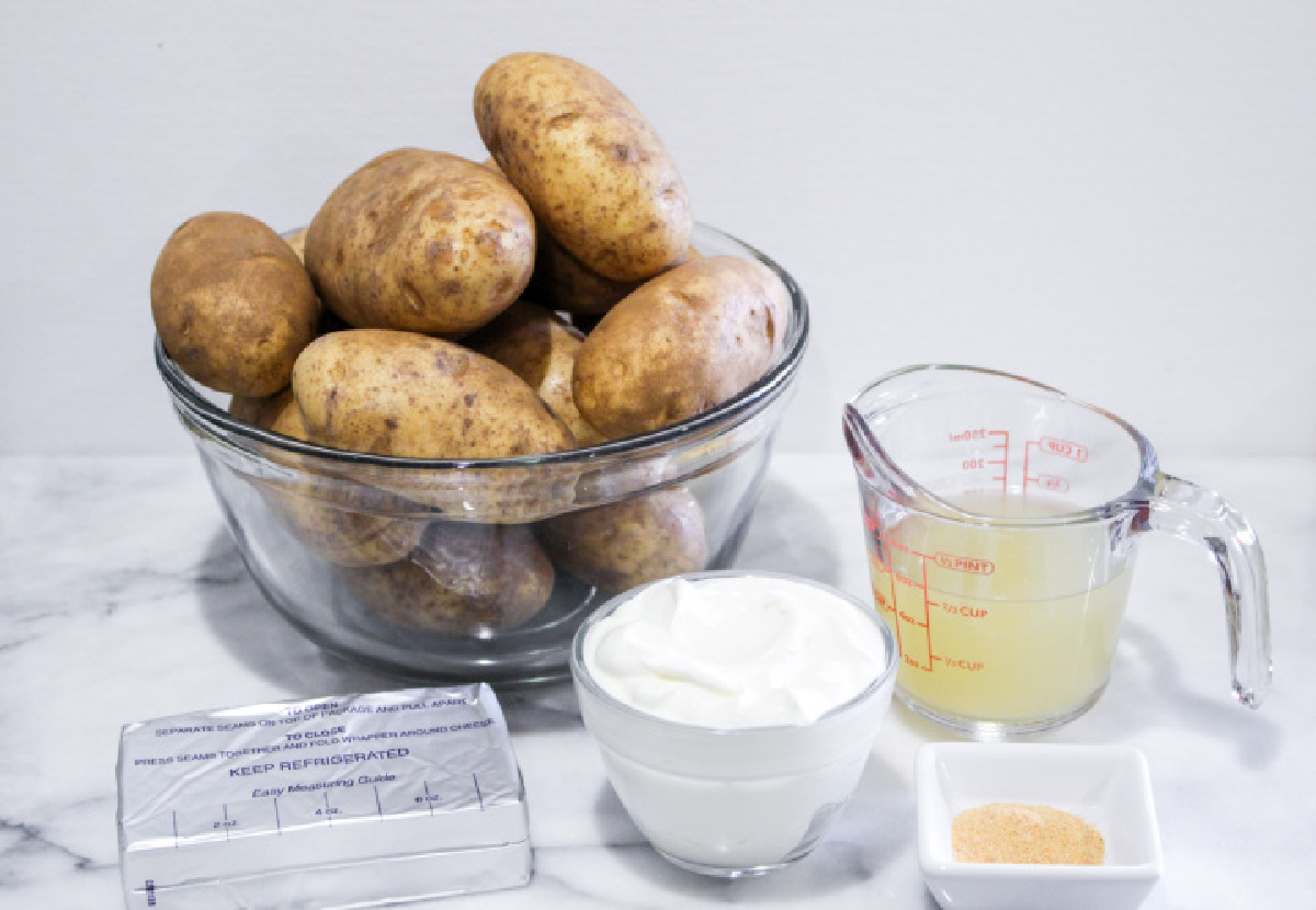 ingredients for slow cooker mashed potatoes