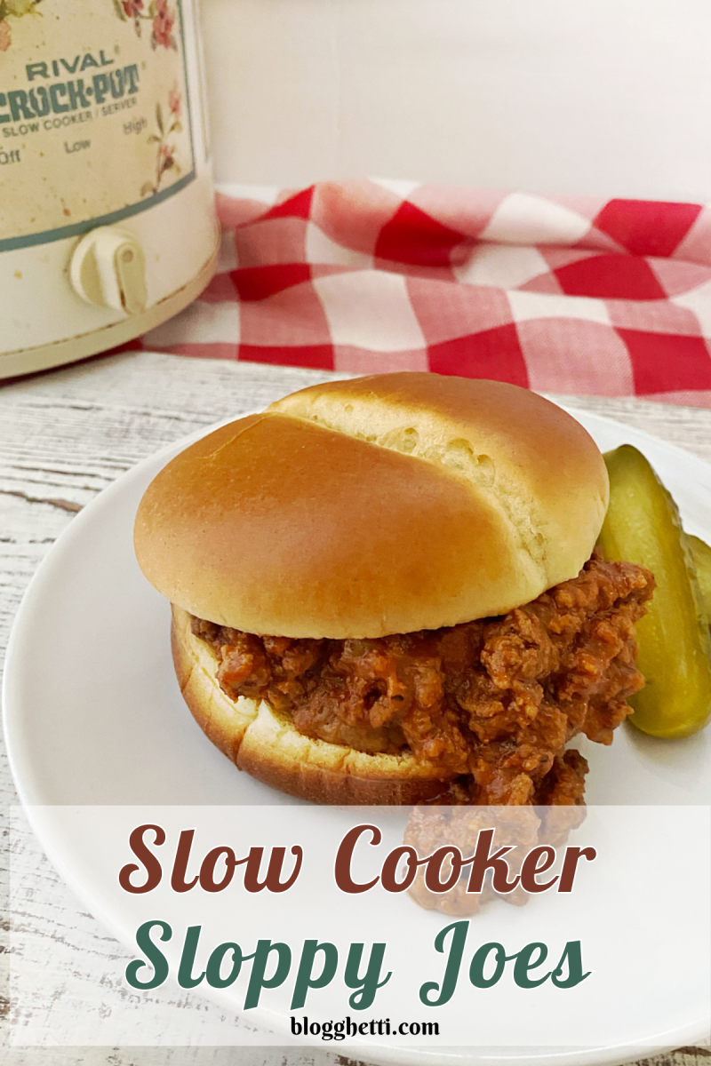 Slow Cooker Sloppy Joes image with text