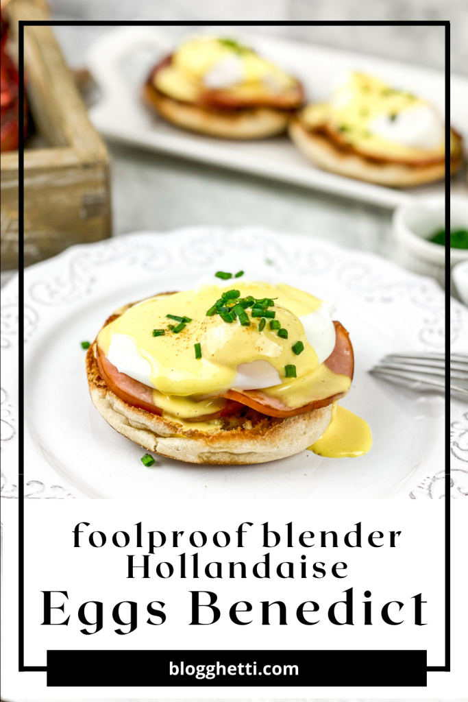 eggs benedict image with text overlay
