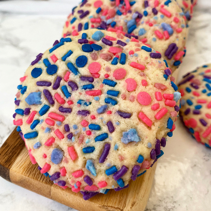 close up of cookies with sprinkles