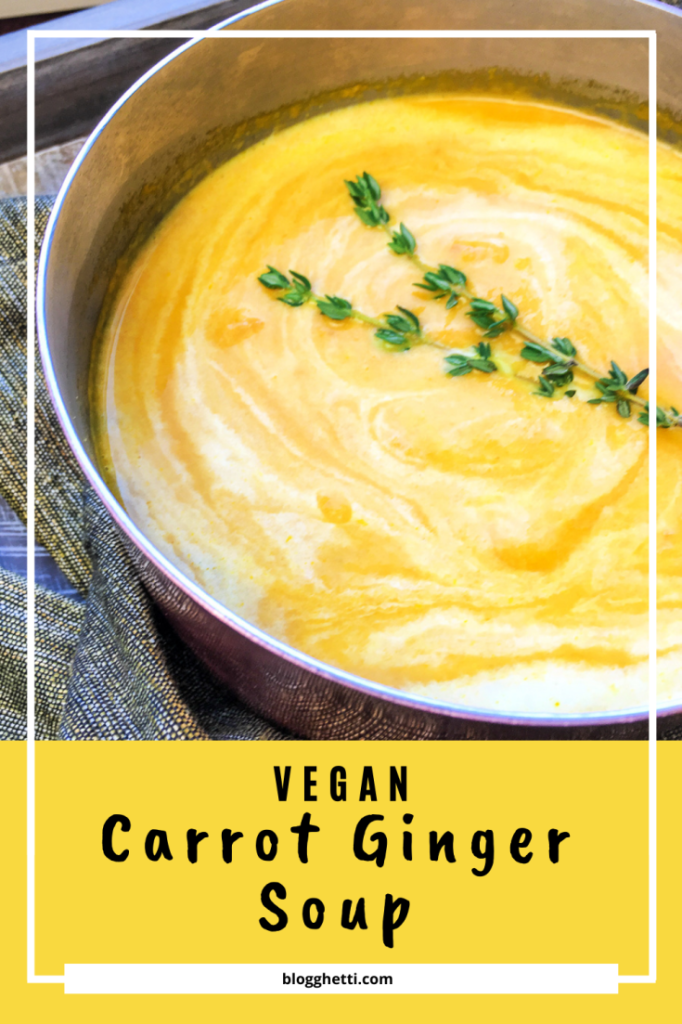 Vegan Carrot Ginger Soup image with text