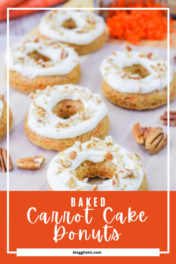 baked carrot cake doughnuts image with text overlay (1)