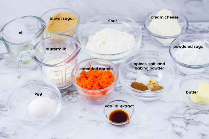 ingredients for carrot cake donuts