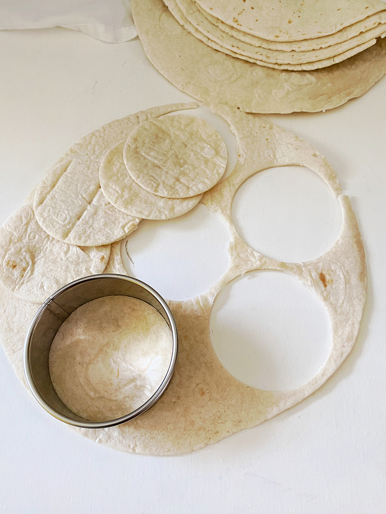 flour tortilla shells cut into 3 inch circles