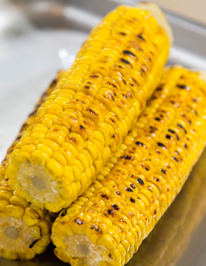 close up of roasted corn