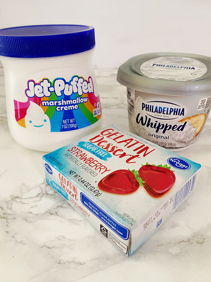 ingredients for strawberry fruit dip