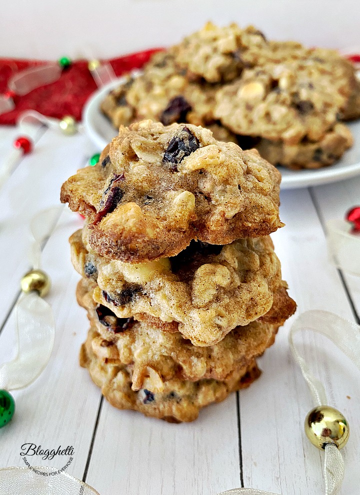 Change up your oatmeal cookies by adding white chocolate chips, cranberries, and pecans. 