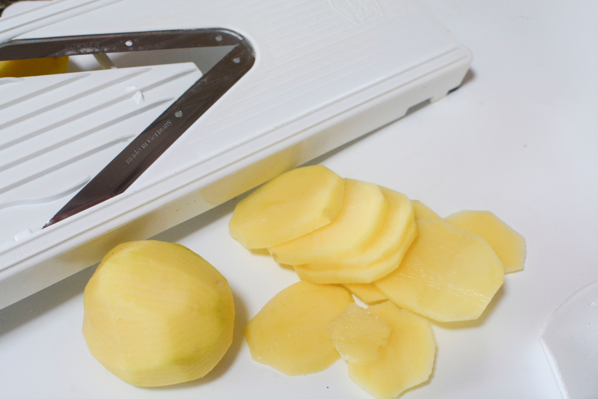 Scalloped Potatoes cut by the Mandolin