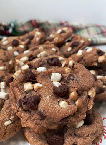 chocolate cookies with cocoa and marshmallows