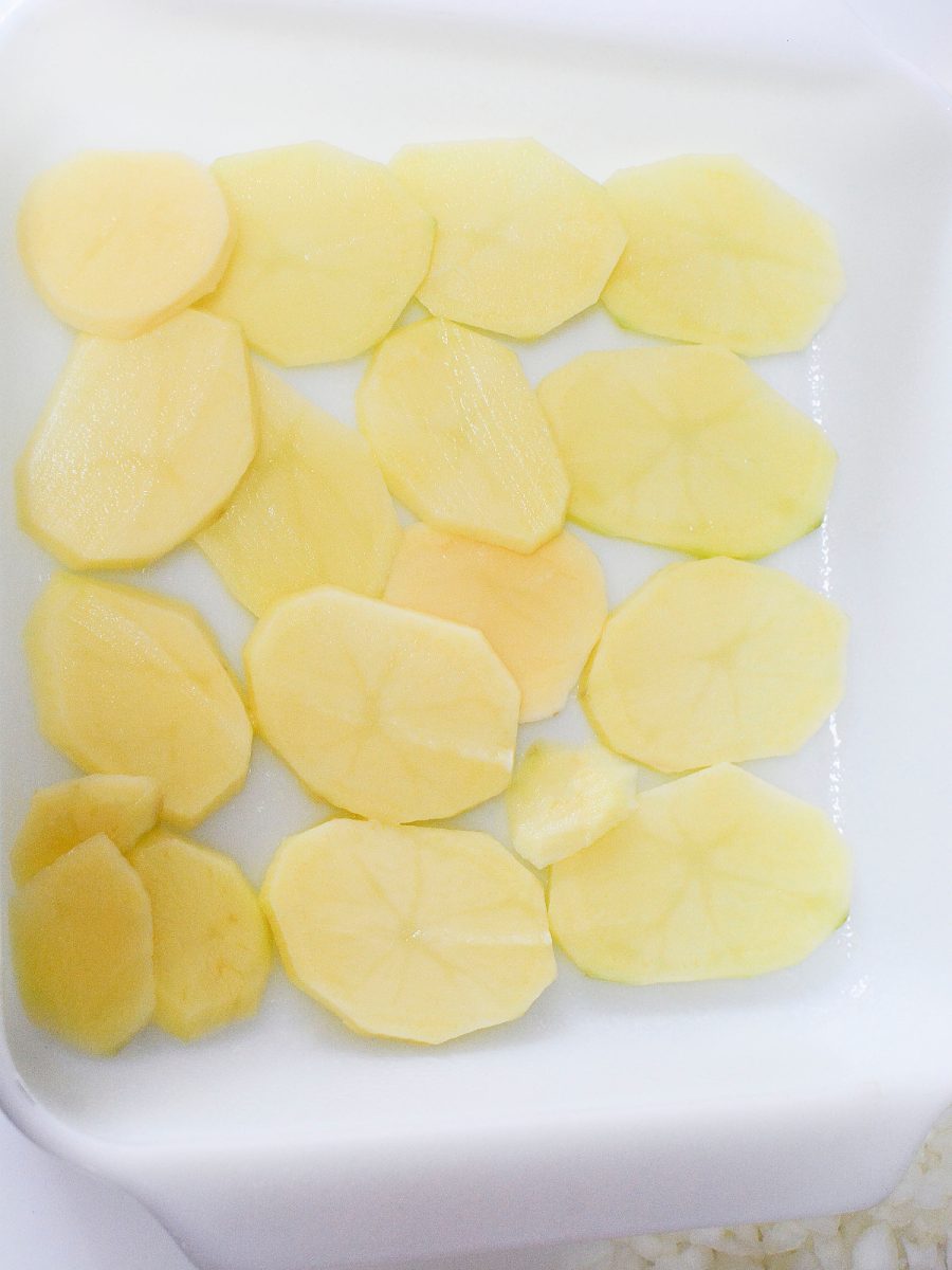 layer of sliced potatoes