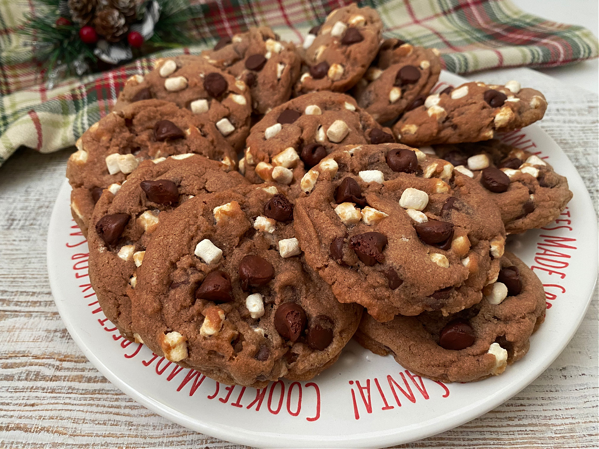 plate of hot cocoa cookies