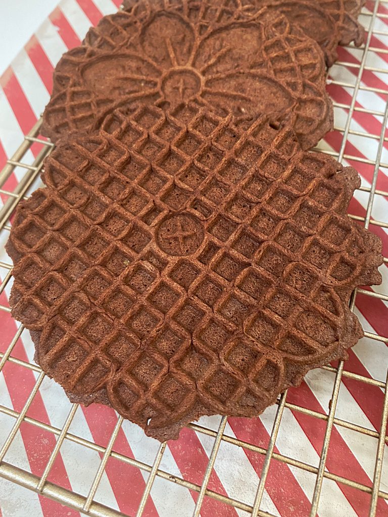 reverse is of the pizzelle cookie that looks like a waffle