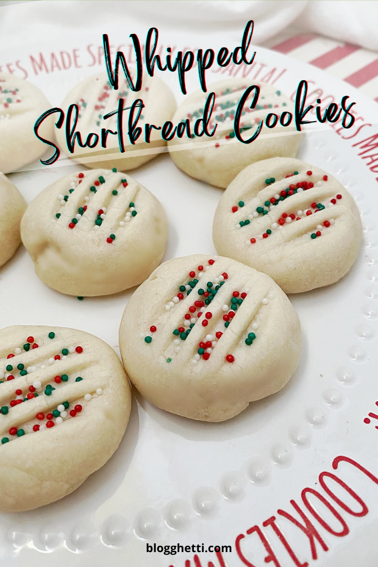 whipped shortbread cookies image with text overlay
