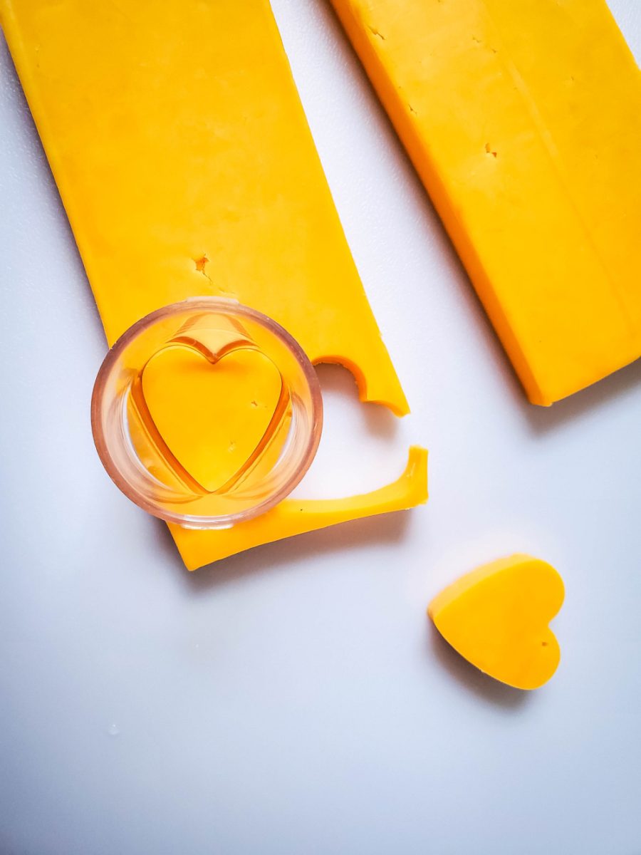 cutting cheese hearts