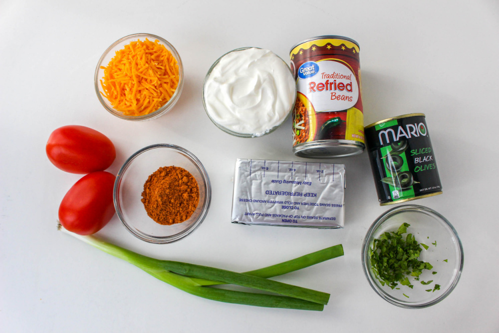 ingredients for taco dip