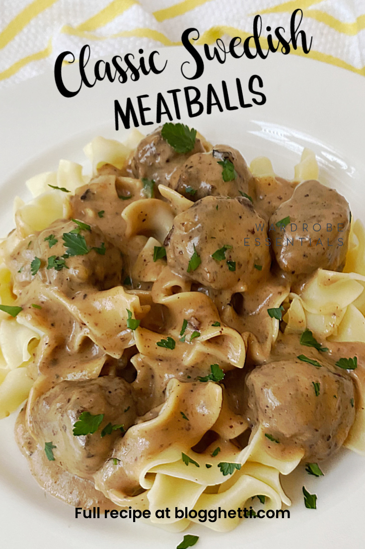 classic swedish meatballs collage with text overlay