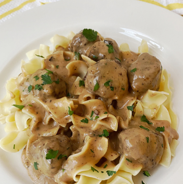 white bowl filled with classic swedish meatballs