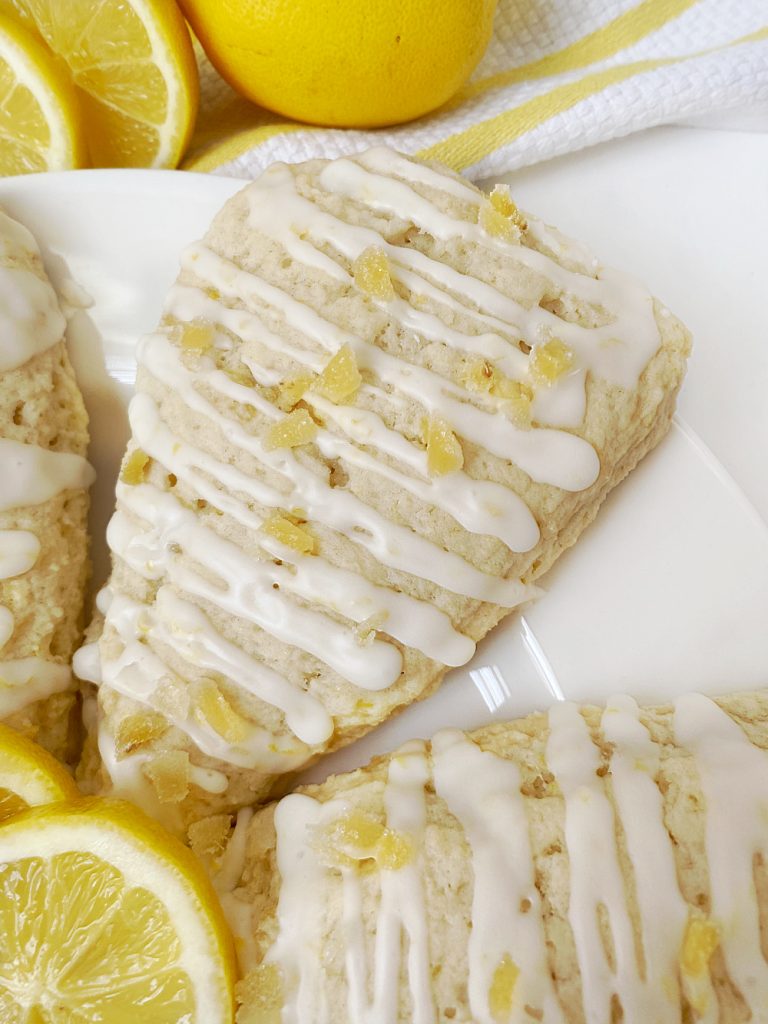 Easy Glazed Lemon Ginger Scones Recipe