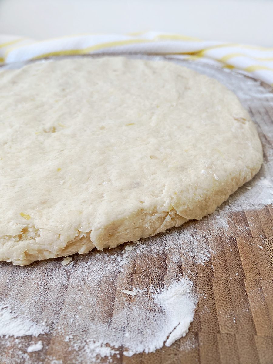 side view of scone dough
