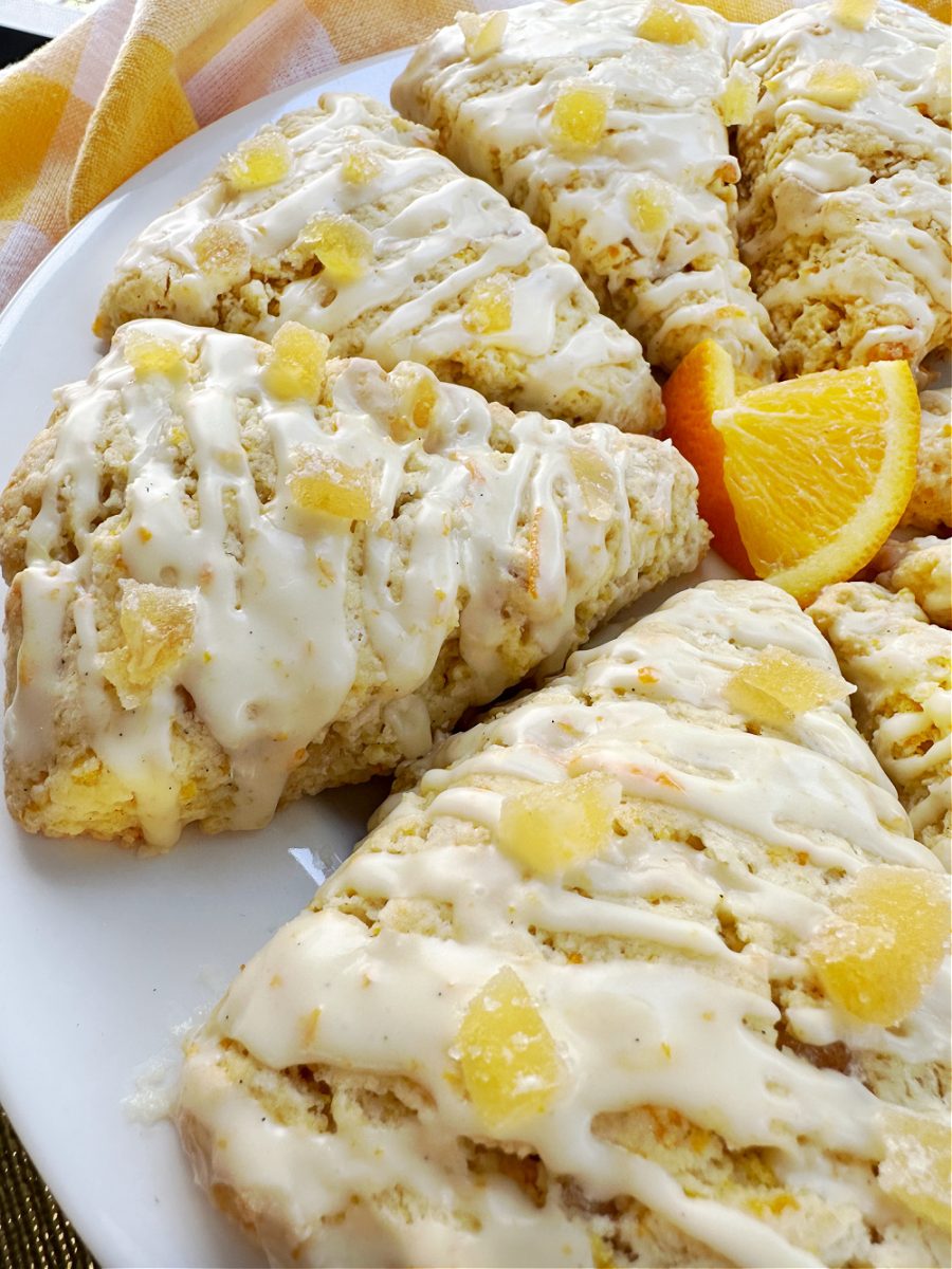 delicious scones with orange and studded with candied ginger