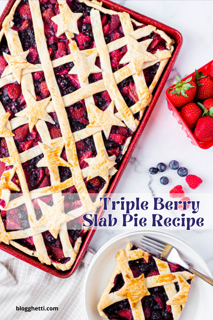 Triple Berry Slab Pie Recipe image and text overlay