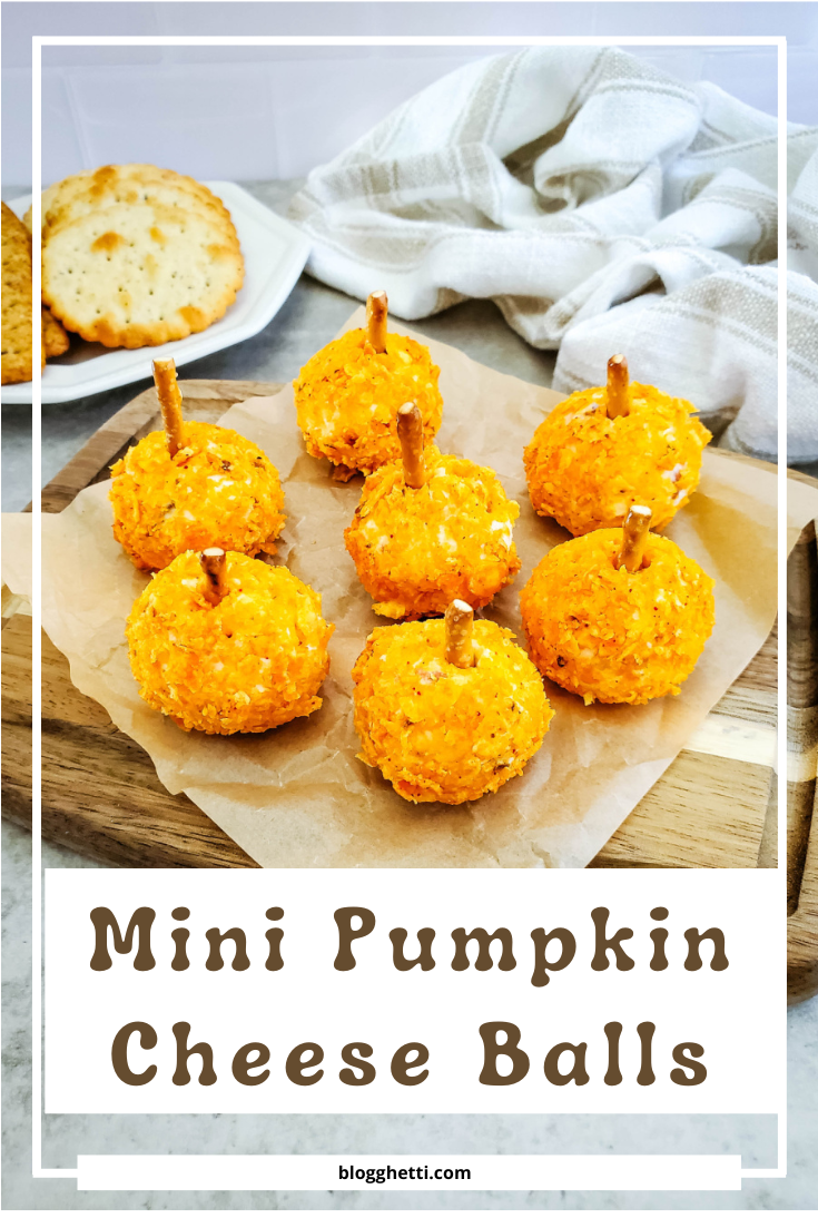 Mini Pumpkin Cheese Balls image with text overlay