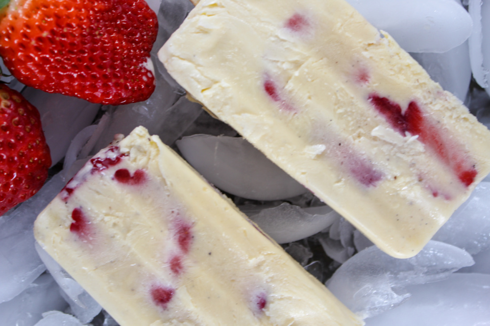 cool off with homemade strawberry popsicles
