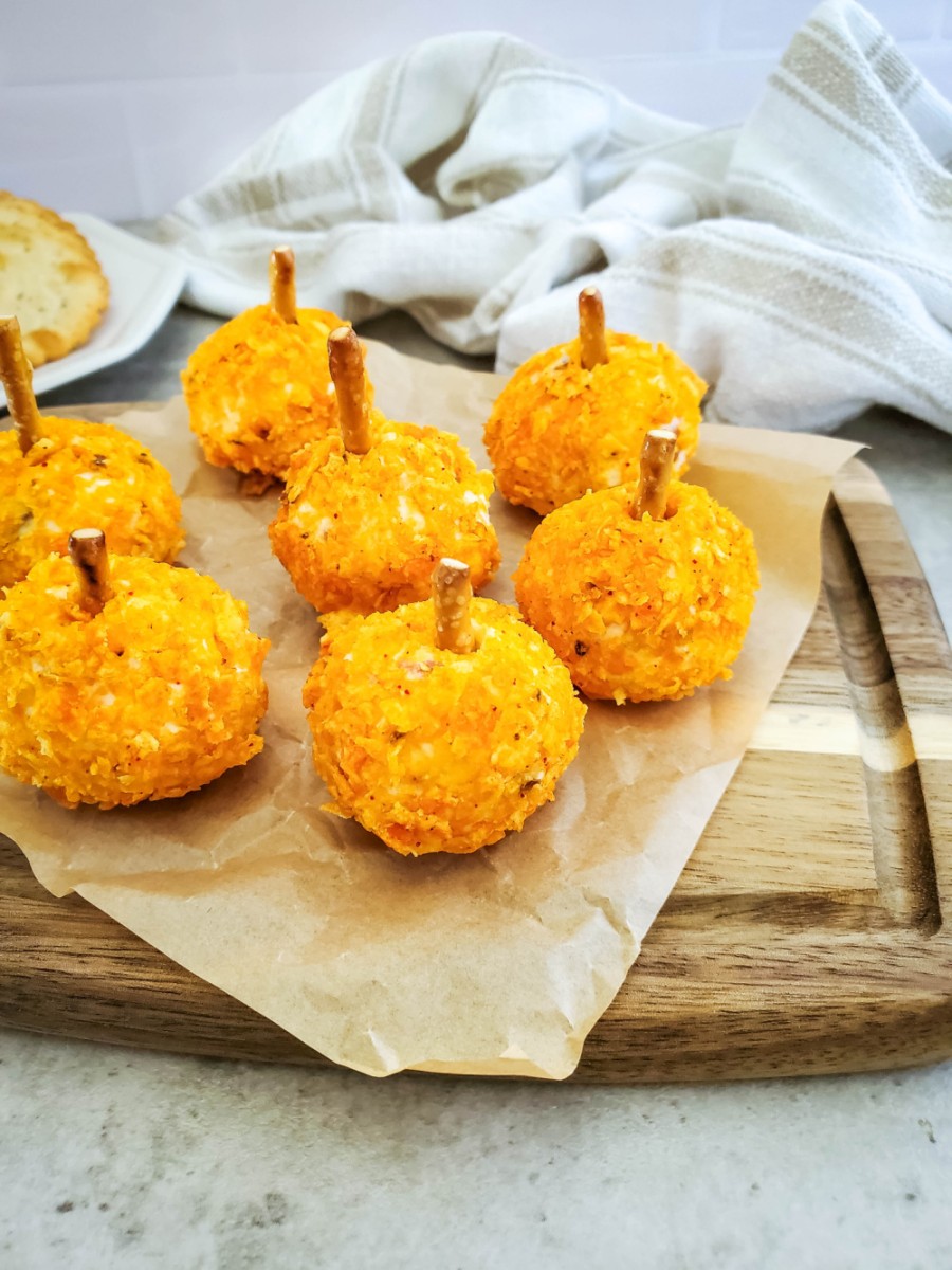 halloween pumpkin mini cheese balls