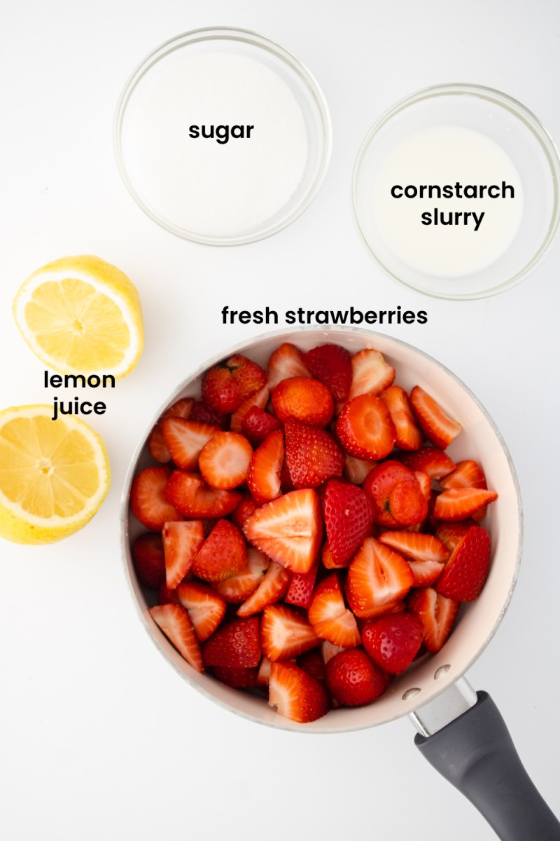 ingredients for strawberry preserves