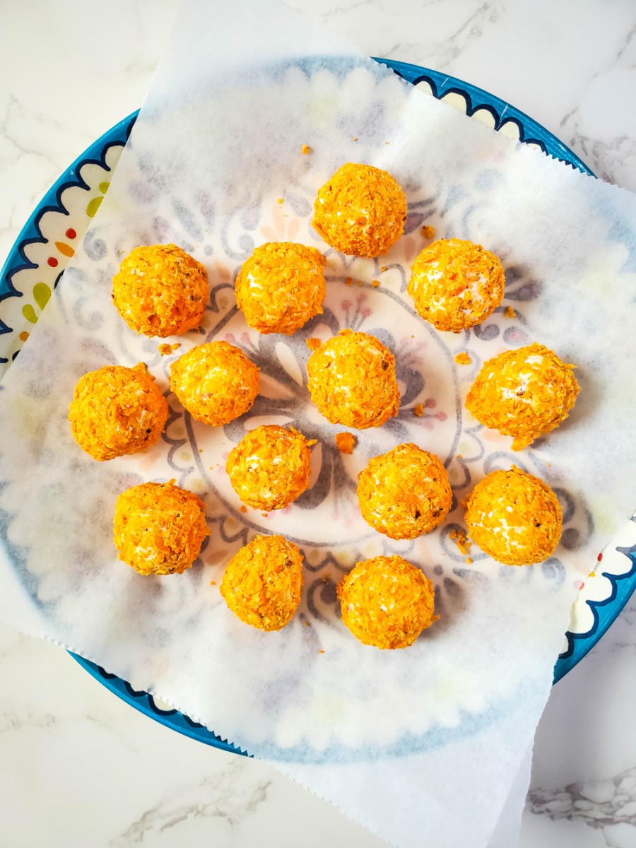 mini cheese balls on plate