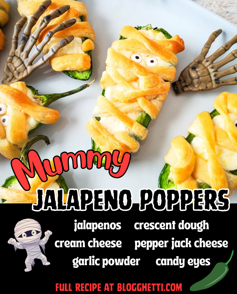 Easy Halloween Jalapeño Popper Mummies