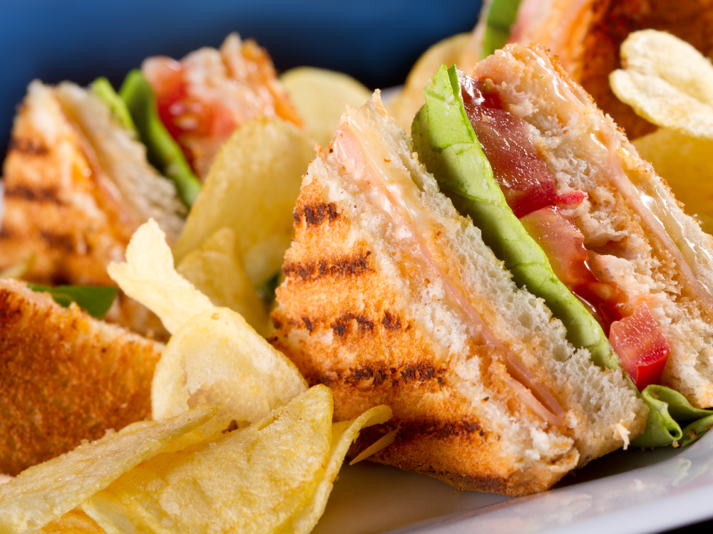 classic club sandwich with chips